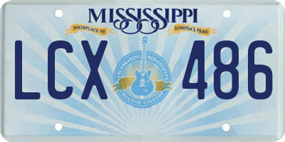 MS license plate LCX486