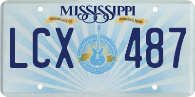 MS license plate LCX487