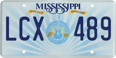 MS license plate LCX489