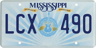 MS license plate LCX490