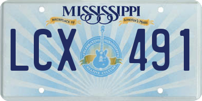 MS license plate LCX491