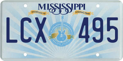 MS license plate LCX495