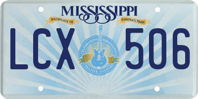 MS license plate LCX506