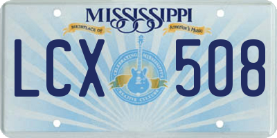 MS license plate LCX508