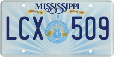 MS license plate LCX509