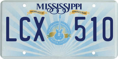 MS license plate LCX510