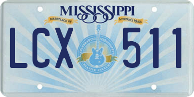 MS license plate LCX511