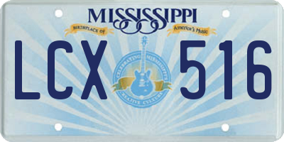 MS license plate LCX516