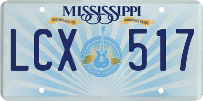 MS license plate LCX517