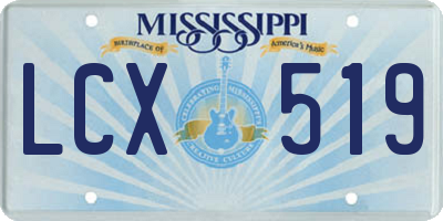MS license plate LCX519