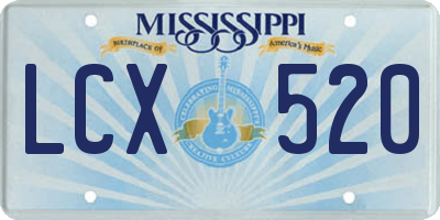 MS license plate LCX520