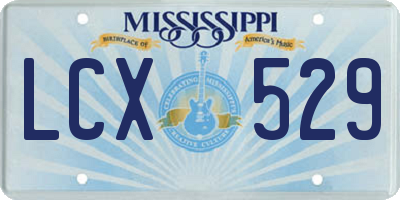 MS license plate LCX529