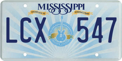 MS license plate LCX547