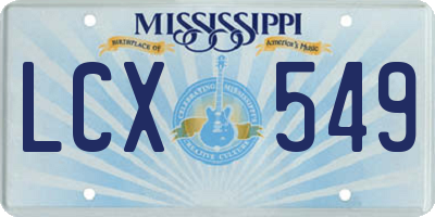 MS license plate LCX549
