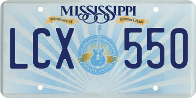 MS license plate LCX550