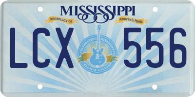 MS license plate LCX556