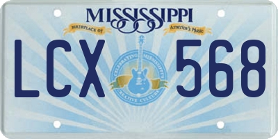 MS license plate LCX568