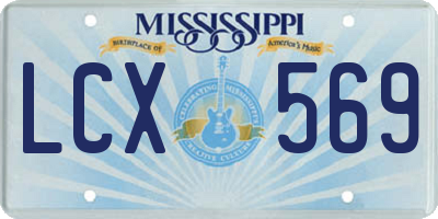 MS license plate LCX569