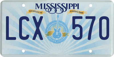 MS license plate LCX570