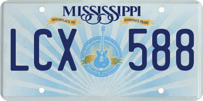 MS license plate LCX588