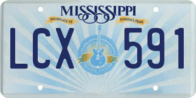 MS license plate LCX591