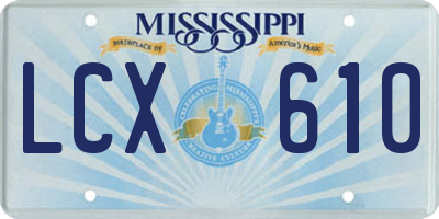 MS license plate LCX610