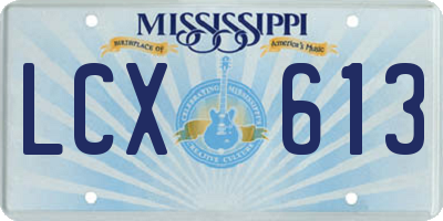 MS license plate LCX613