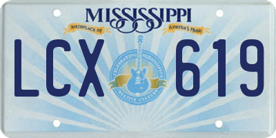 MS license plate LCX619