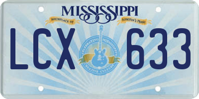 MS license plate LCX633