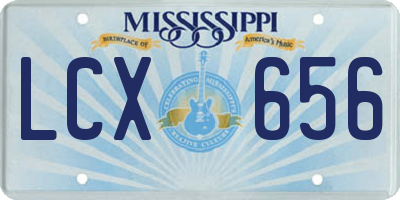 MS license plate LCX656