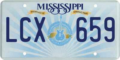 MS license plate LCX659