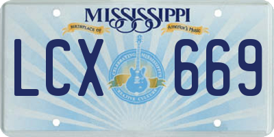 MS license plate LCX669