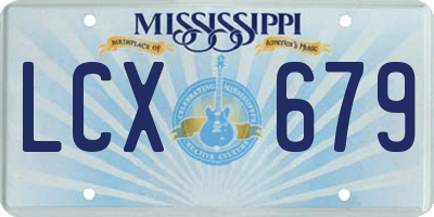 MS license plate LCX679
