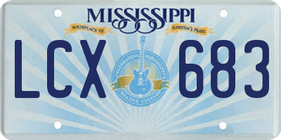 MS license plate LCX683
