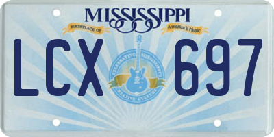 MS license plate LCX697