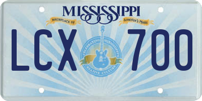 MS license plate LCX700