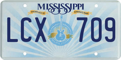 MS license plate LCX709