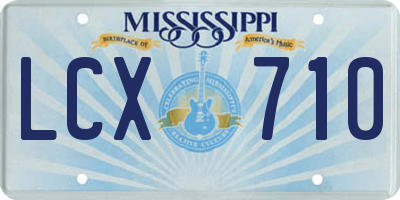 MS license plate LCX710