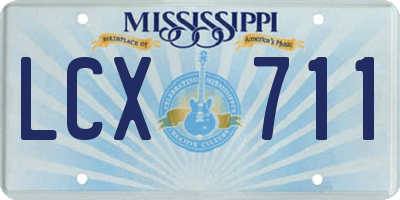 MS license plate LCX711