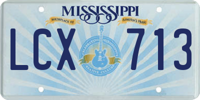 MS license plate LCX713