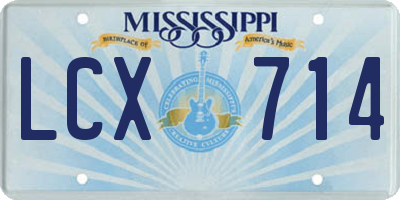 MS license plate LCX714