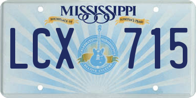 MS license plate LCX715
