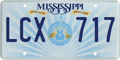 MS license plate LCX717