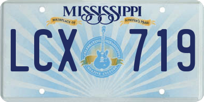 MS license plate LCX719