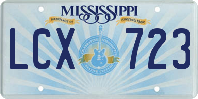MS license plate LCX723