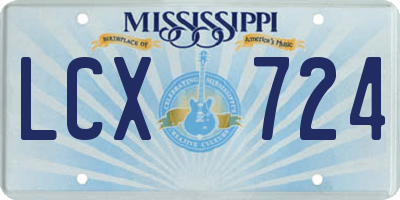 MS license plate LCX724