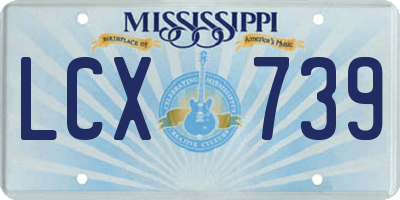 MS license plate LCX739