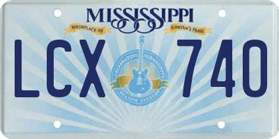 MS license plate LCX740