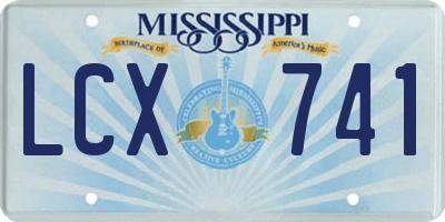 MS license plate LCX741