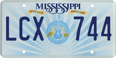 MS license plate LCX744
